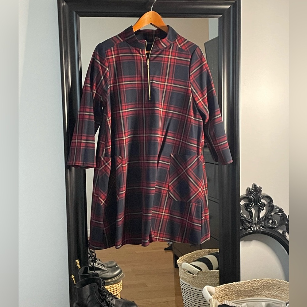 Zara basic plaid dress